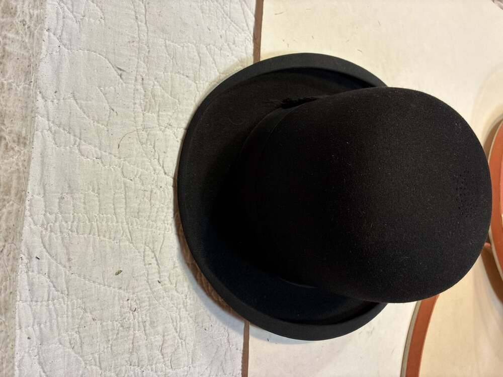 Schoble Superfine Vintage Fur Felt Black Bowler Derby Hat